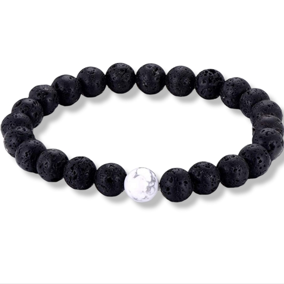 Lava Rock Aromatherapy Anxiety Essential Oil Diffuser Beads Bracelet - Picture 2 of 3